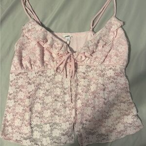 Garage Pink Lace Tank Top